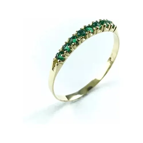 Anel Meia Aliança Aparador Ouro 18k Com Zircônia