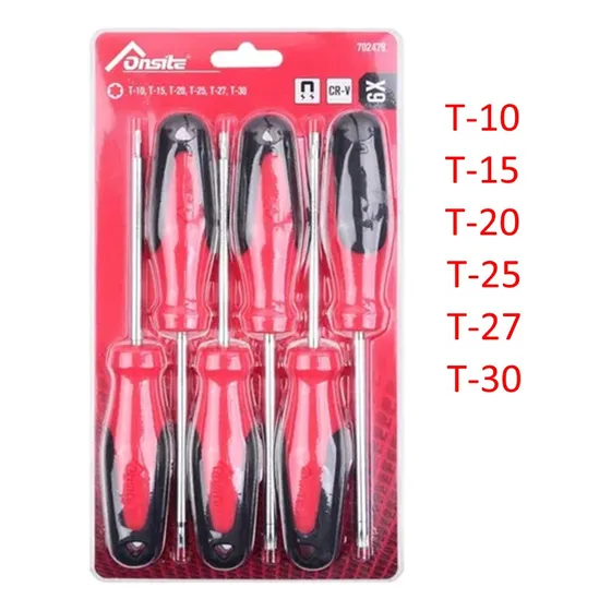 Destornillador Torx 6 Piezas T10 T15 T20 T25 T27 T30 Usa