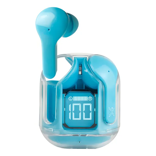 Audífonos Inalámbricos Bluetooth Transparentes Clearbeat Color Azul