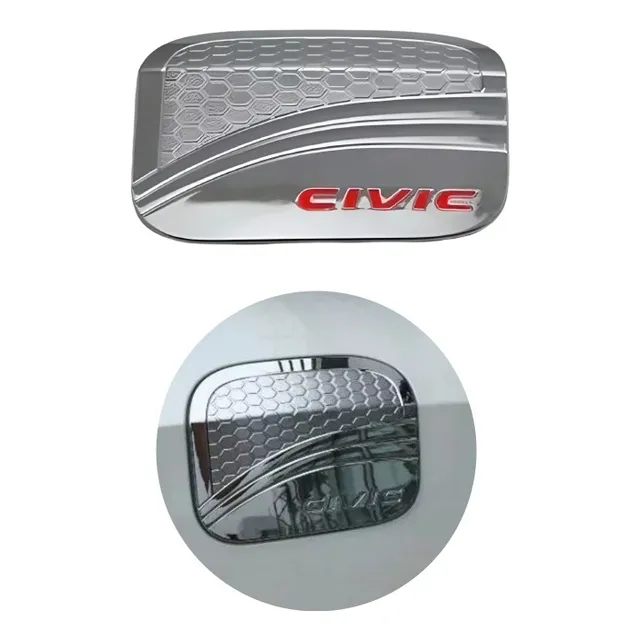Aplique Capa Tampa Combustível Civic G10 2017 Cromado Verm.