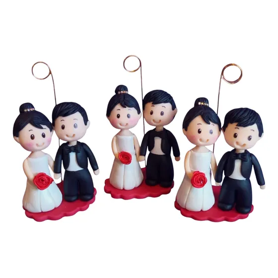 Adornos Souvenirs Novios Casamiento X10 En Porcelana Fría