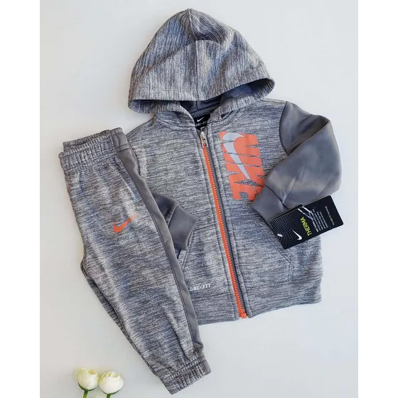 Conjunto Nike Bebe Campera Pantalon Dri Fit Gris 12 M