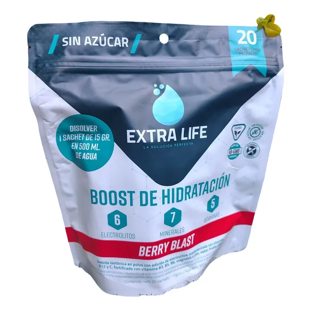 Extra Life Boost De Hidratación 20 Unid Suplemento En Polvo