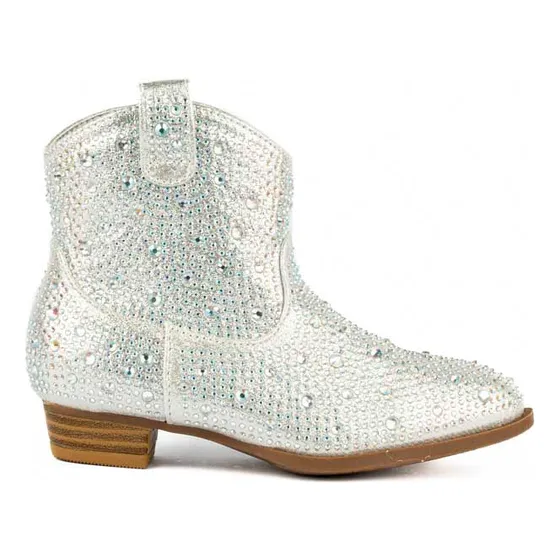 Botas Botín Vaqueras Brillo Moda Para Niña River-01ka
