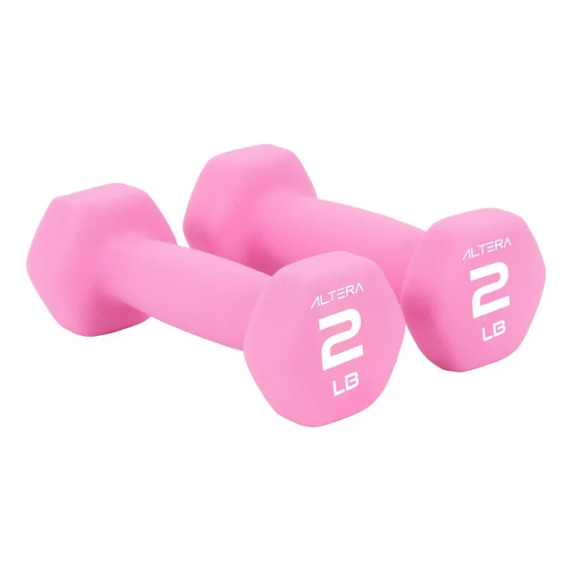 Mancuernas Altera 2 Lbs Kit Par Pesas Hexagonales Ejercicio Color Rosa taffy