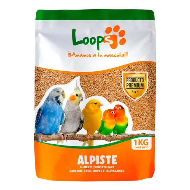 Loops Alpiste Alimento Para Aves, Catas, Ninfas - 1 Kilo