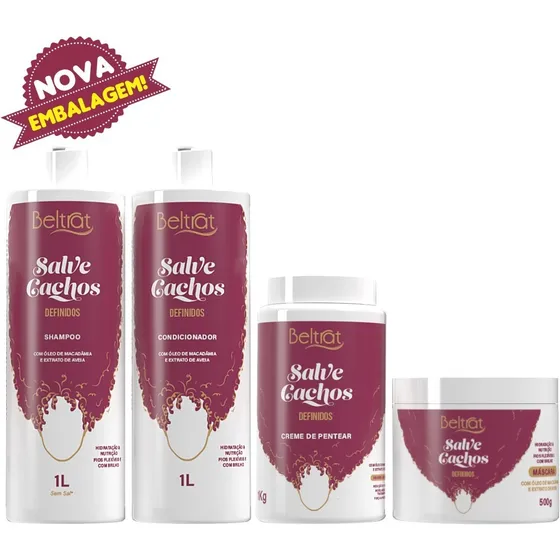 Kit Profissional Beltrat Salve Cachos Definidos Completo