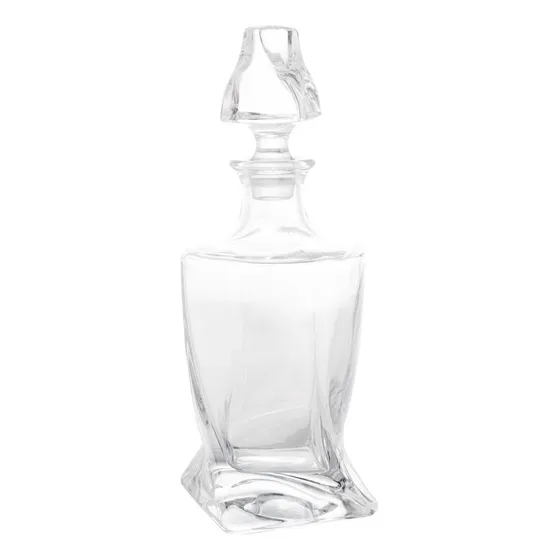 Garrafa Wolff Tortile De Cristal Para Whisky 750ml