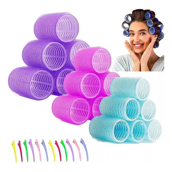 31pzs Hair Rulo Tubos Plástica Para Cabello Autoadheribles