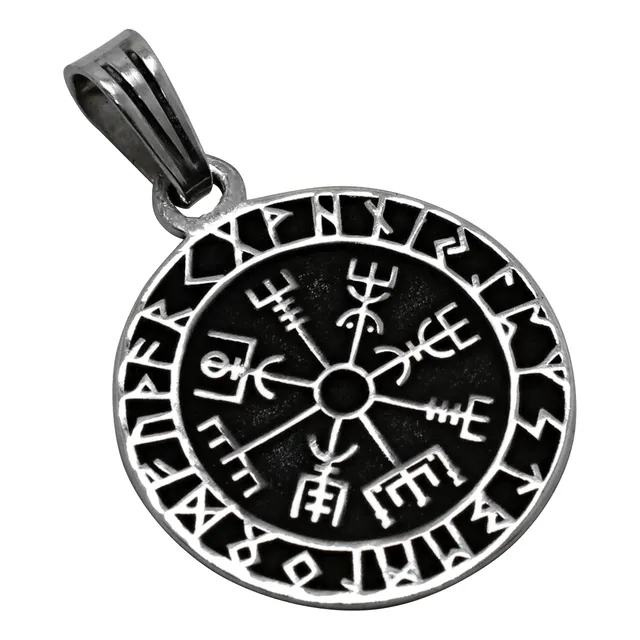 Dije Vegvisir Con Runas / Plata 925