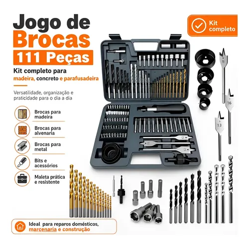 Makita E-15126 Kit De Acessorios 75 Peças Brocas | Frete grátis