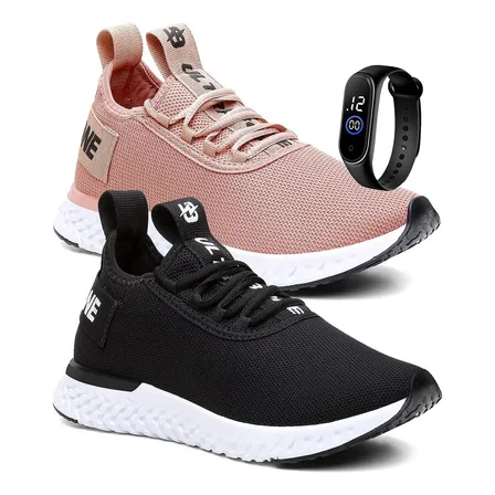 Kit De 2 Tenis Ginastica Treino De Mulher Academia E Brinde