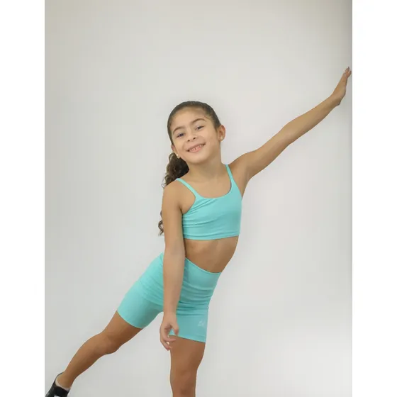 Roupa De Treino Infantil Short E Top De Lycra