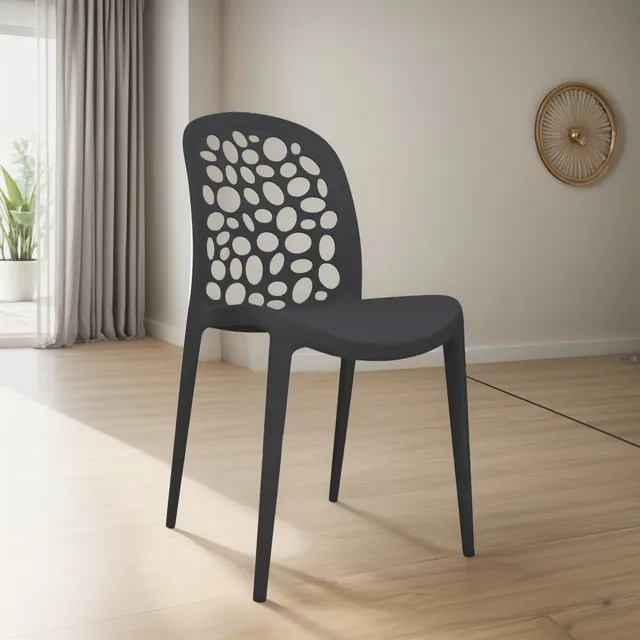 Silla De Diseño Burbuja Negro Bonno