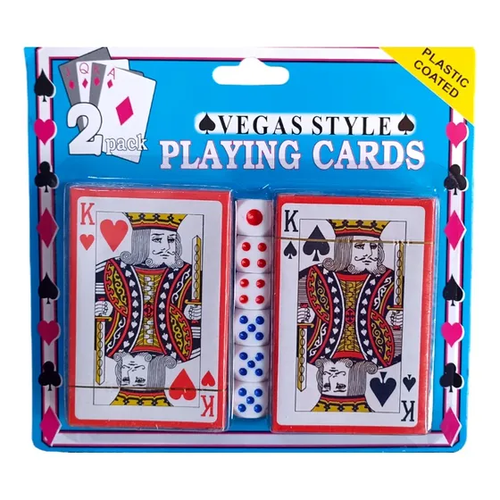 2 Barajas Poker Inglesa + 4 Dados Casino Apuesta Naipe Carta