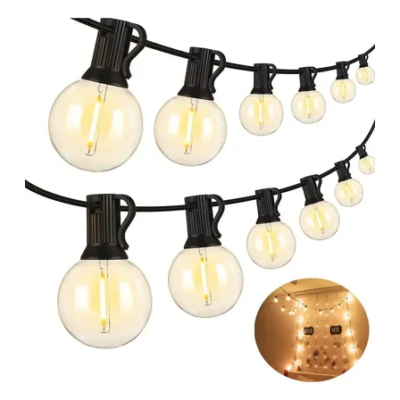 Varal De Luzes Cordão Led G40 30m Lâmpadas Inquebráveis 110v Branco Quente 110v