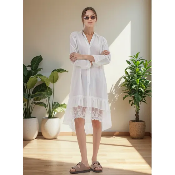 Vestido De Lino Canberra Con Tull Classic Guk4004 Arizona