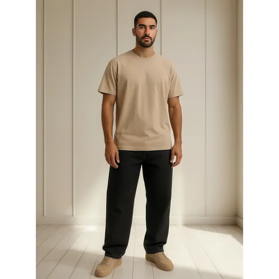 Pantalon Jean Baggy Negro Oversize Liso Hombre Redskin