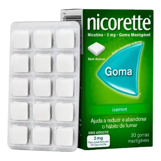 Nicorette Icement 2mg 60 Tabletes Goma Mastigavel Chiclete Ice Ment