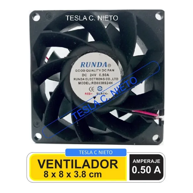 Ventilador 8x8 Rd8038s24h Y Soporte De Tierra Magnetica