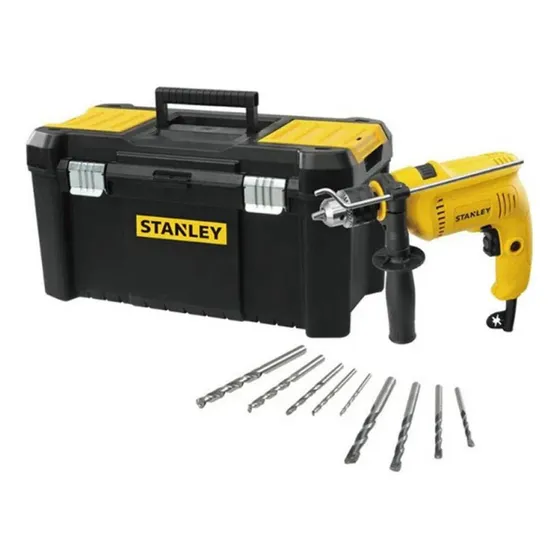 Taladro Perc 1/2 600w + Caja 19 + 9 Accs Stanley Sdh600tv-b