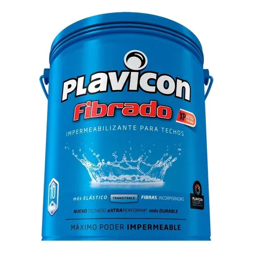 Plavicon Fibrado Impermeabilizante Para Techos 10L Color Verde