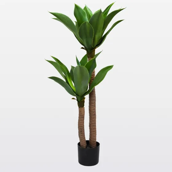 Planta Artificial Doble, Realista Tipo Agave Grande 113cm Color Verde