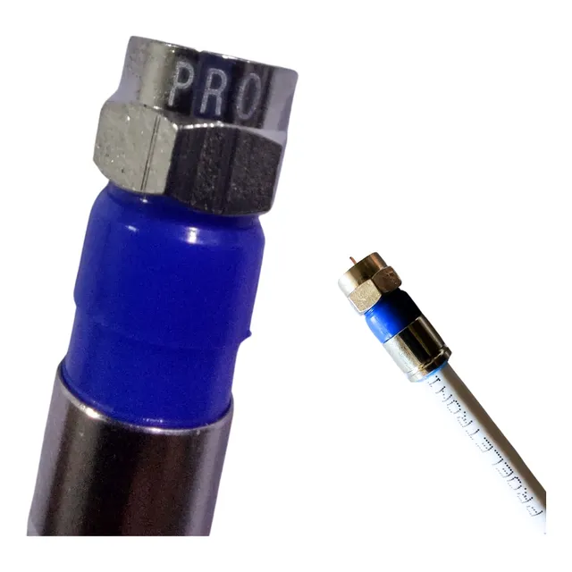 Conector Rg6 Compressão Profissional Cabo Coaxial 10 Peças
