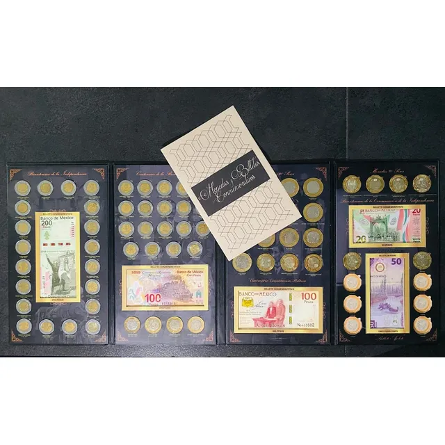 Monedas México 5, 10, 20 Pesos + Billetes Conmemorativos.