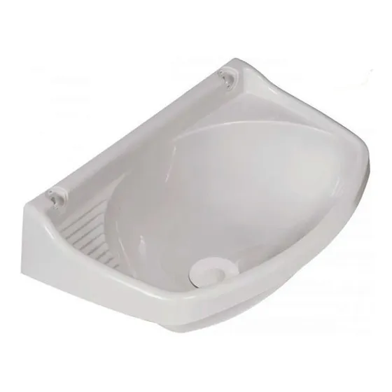 Fregadero Metasul de plástico blanco con válvula pequeña
