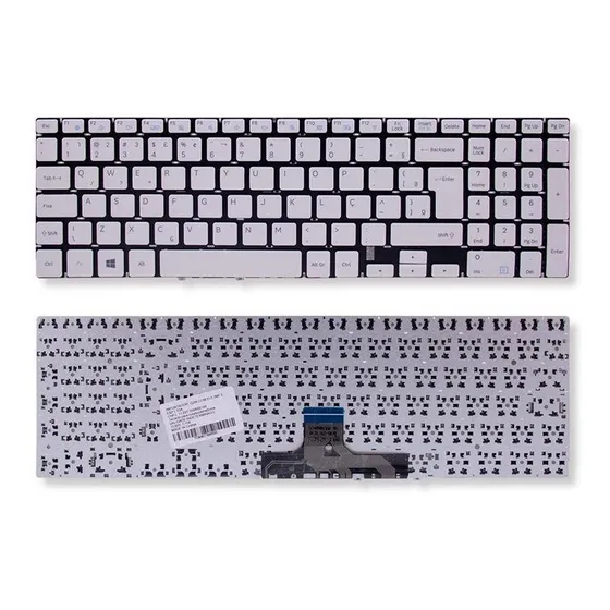 Teclado Para Notebook Samsung Np500r5m-xw3br Branco Abnt2