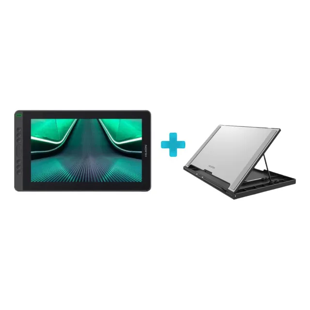 Tableta Grafica Monitor Huion Kamvas 13 Morada Con Soporte Color Morado