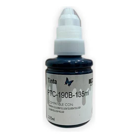 Botella De Tinta Compatible Canon 190b G1100 G2100 Tinta Negro