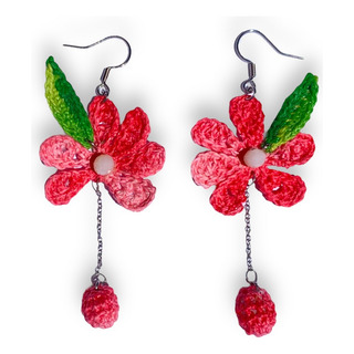 Aretes De Flor Acaz-1100 Crochet Acero Inoxidable Aretes De Flor Acaz-1100 Crochet Acero Inoxidable
