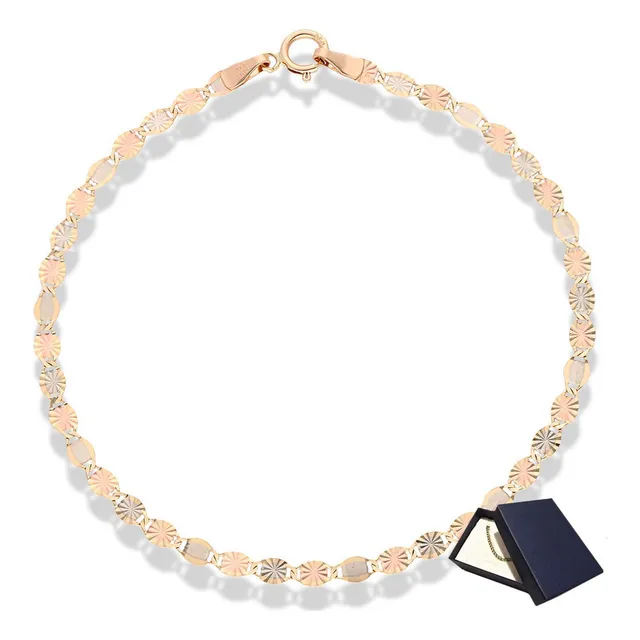 Pulsera Esclava Oro 14k Planchada Florentino 18cm 3mm Italy 3 Oros Pulsera Mujer Oro Florentino Oro Puro 14k Esclava Esclava Brazalete Oro 14k Mujer Pulsera Italy Italiano Mujer Regalo Novia Oro 14k