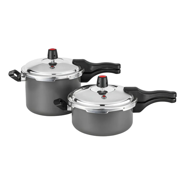 Jogo 2 Panela De Pressao 4,5 Litros E 3 Litros Antiaderente Cor Grafite Jogo 2 Panela De Pressao 4,5 Litros E 3 Litros Antiaderente Cor Grafite