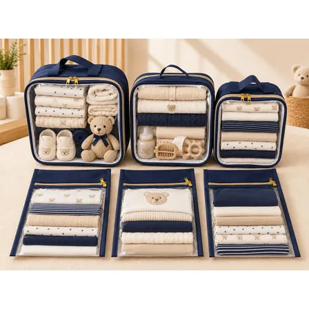 Kit Organizador Mala Maternidade Bebê Viagem 6 Peças