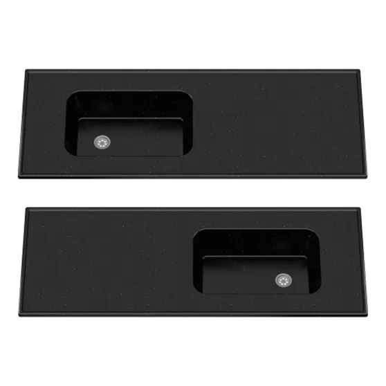 Mesada Marmol Sintetico Negra 140 X 60cm Reversible Durafort