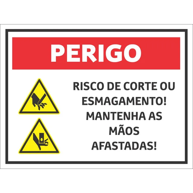 Placa De Sinalização - Risco De Corte E Esmagamento