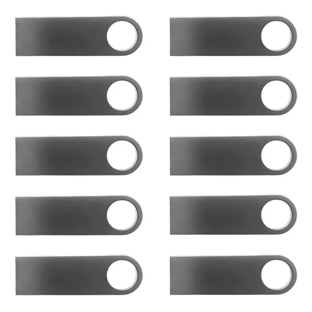 Kit De 10 Memoria Usb 16gb Metálica Plata Bulk Suelta Nueva