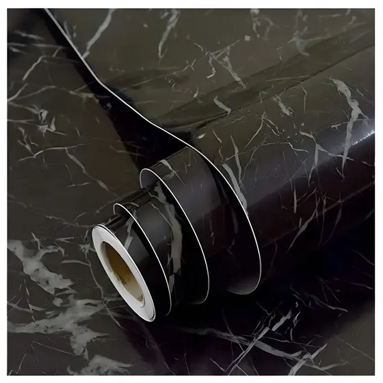 Vinilo Marmol Negro Autoadhesivo 60x300cm Para Mesada Cocina Y Pared | Cuotas sin interés