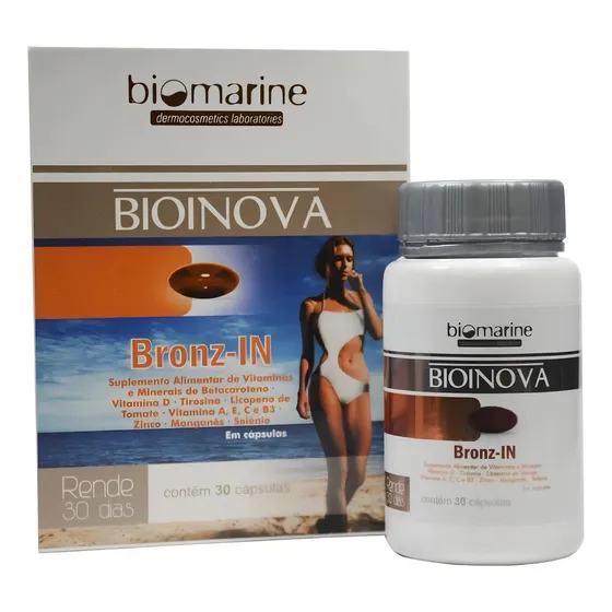 Bioinova Bronz-in Bronzeamento Em Capsulas 30cps Biomarine