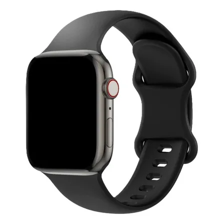 Correa Silicona Para Apple Watch 42/44/45/s10 46mm Negro 42/44/45 Mm 2.2 Cm