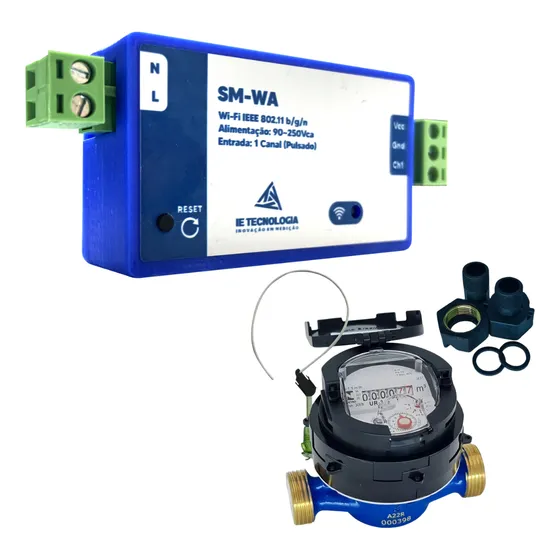 Medidor De Água Wifi+hidrômetro Unijato Dn 3/4saída Pulsada