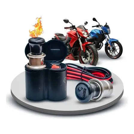 Carregador Usb Tomada 12v Moto 2 Em 1 5v E Isqueiro Celular