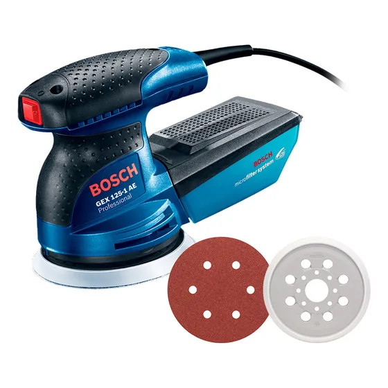 Lixadeira Roto Orbital Professional Gex 125-1 Ae 250w 220V com Coletor De Pó e Disco de Lixa 125 Mm Bosch
