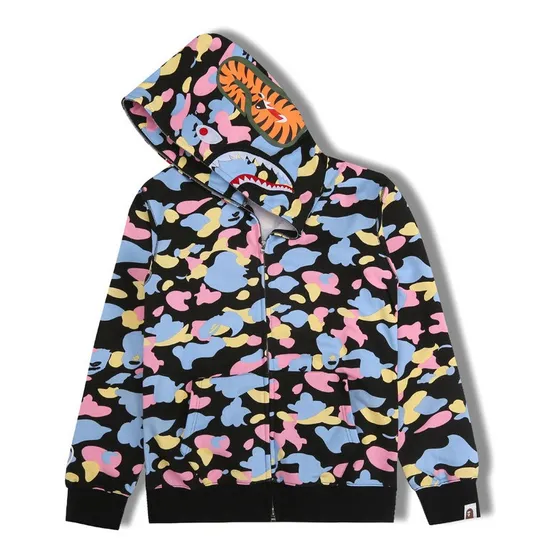 Nuevo Suéter De Chaqueta De Punto Bordado 3d Shark Bape