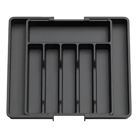 Organizador Porta Talheres Gaveta Para Cozinha Com Extensor Cor Preto