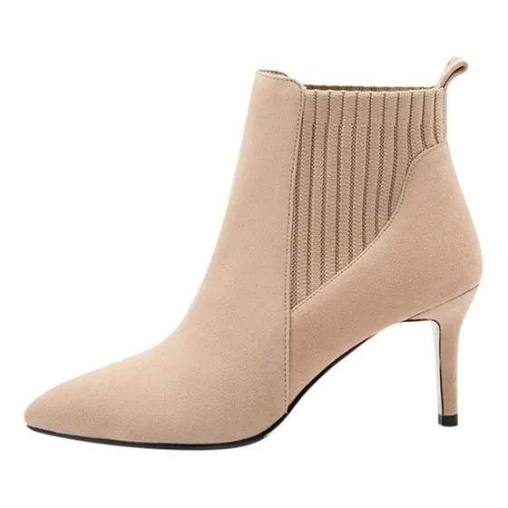 Zapatos De Mujer Botines Desnudos De Malla Tacón De Aguja Pu