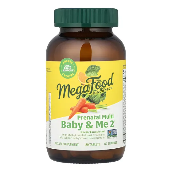 Megafood Baby & Me 2 Multivitaminico Prenatal 120 Caps Sabor Sin Sabor